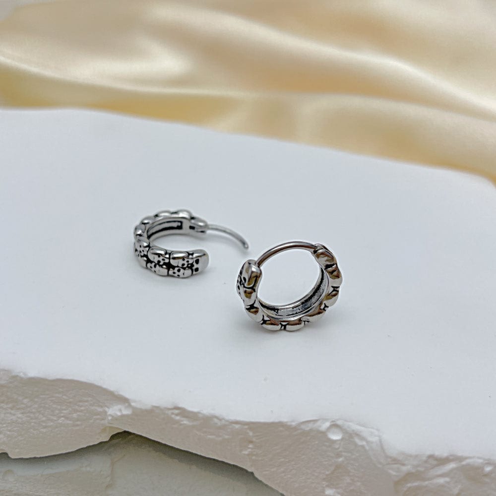 HALO SKULL - Titanium Steel Hoop Earrings for Men & Boys (2 Pcs) - THE MEN THING