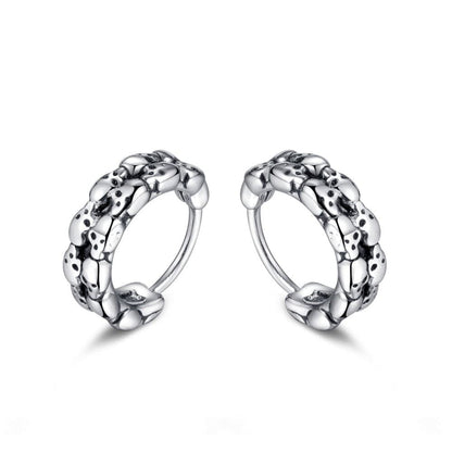HALO SKULL - Titanium Steel Hoop Earrings for Men & Boys (2 Pcs) - THE MEN THING