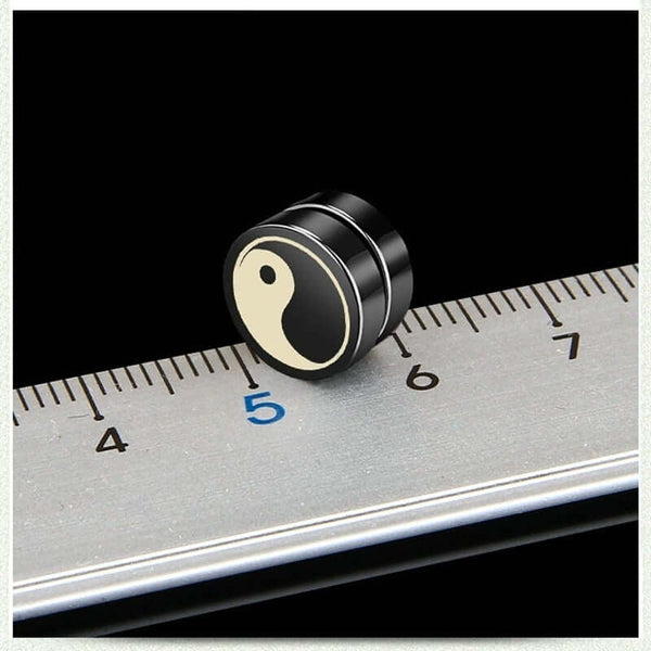 HARMONIX - Magnetic Non-Piercing Pure Titanium Steel Studs Earrings for Men & Boys (2 Pcs)