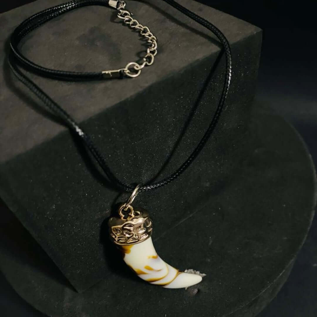 HARMONY HUES - Multi Color Ivory Dangle Pendant Necklace Black Lobster Claw Adjustable Necklace for Men and Boys (18 inch) — Leather Bracelet for Men | THE MEN THING