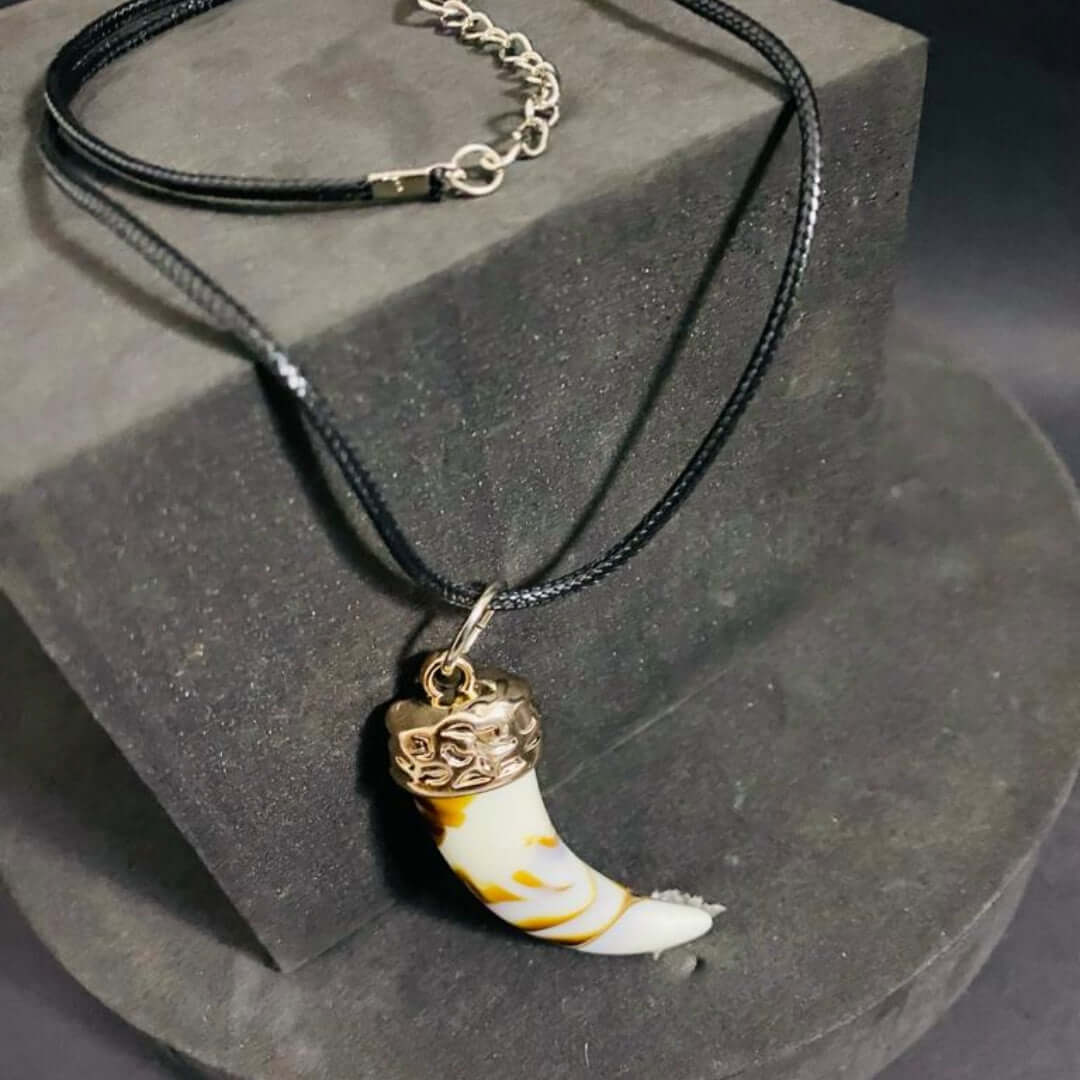 HARMONY HUES - Multi Color Ivory Dangle Pendant Necklace Black Lobster Claw Adjustable Necklace for Men and Boys (18 inch) — Leather Bracelet for Men | THE MEN THING