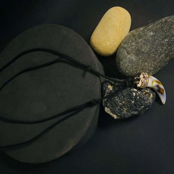 HARMONY HUES - Multi Color Ivory Dangle Pendant Necklace with Black Cotton Cord Adjustable Necklace for Men and Boys.