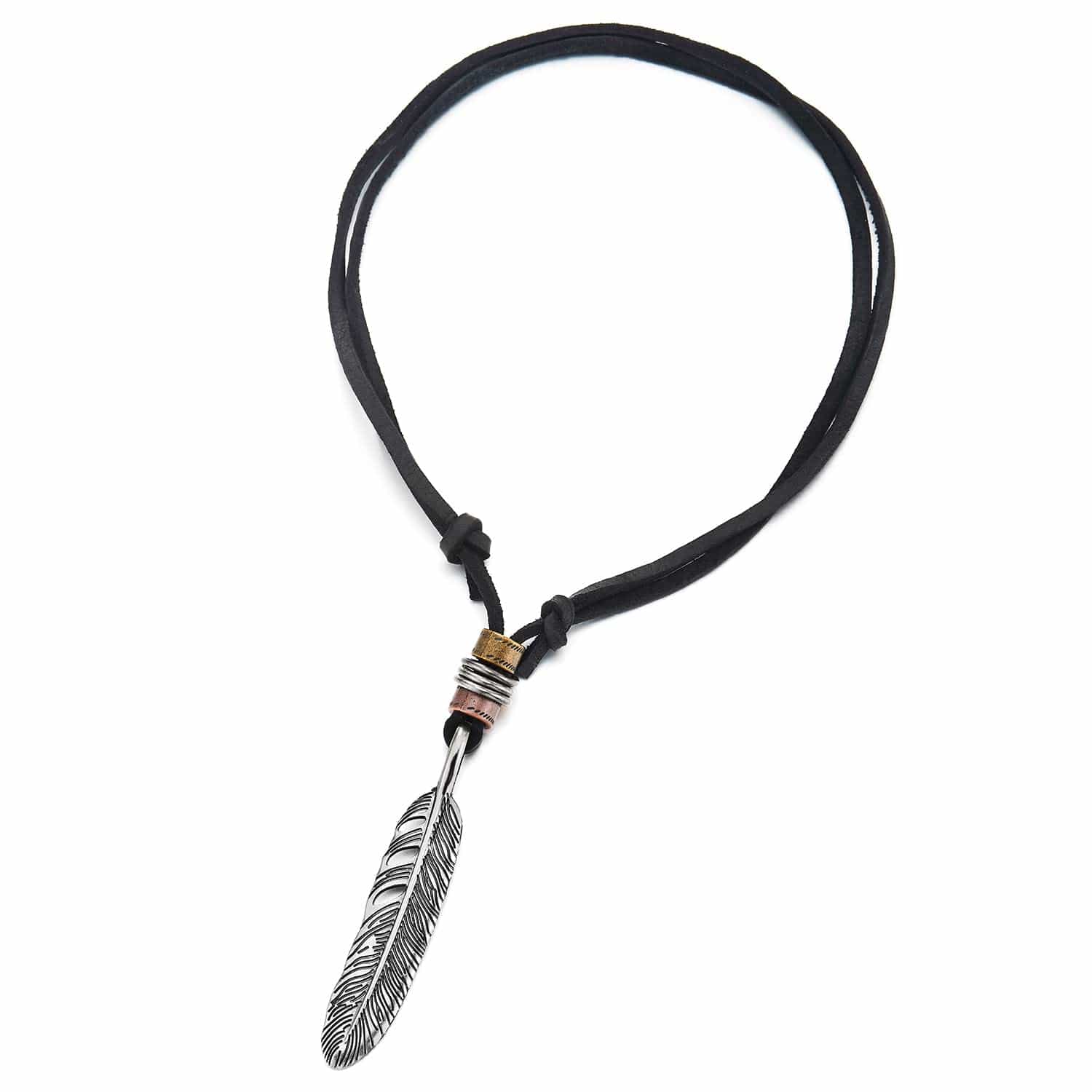 HAWK FEATHER - Titanium Steel Pendant with Adjustable Rope Chain for Men & Boys - THE MEN THING