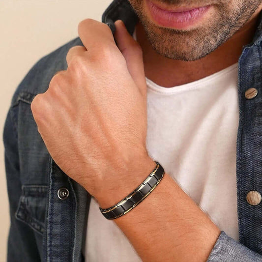 HEALTHSTYLE- Titanium Steel Bracelet - Magnetic Weight Loss Bracelet, Pain Relief Fashionable Bracelet - Blood Pressure Controller Bracelet for Men & Boys - THE MEN THING