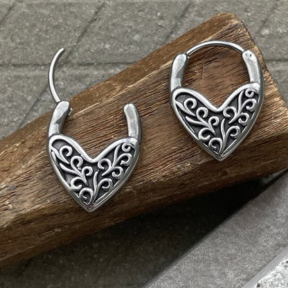 HEART LOCKS - 10mm Pure Titanium Steel Hoop Earrings for Men & Boys (2pcs) - THE MEN THING