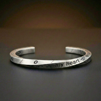 HEART SIGIL - 8mm Pure Stainless Steel Open Bangle Bracelet (Adjustable) for Men & Boys — Steel Bracelets for Men | THE MEN THING