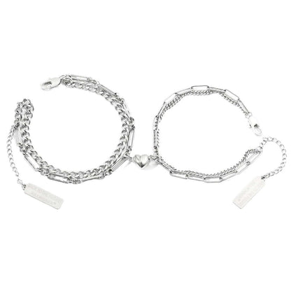 HEARTFUSE - Pure Stainless Steel with Lobster Clasp for Men and Couples Bracelet (8inch) — Steel Bracelets for Men | THE MEN THING