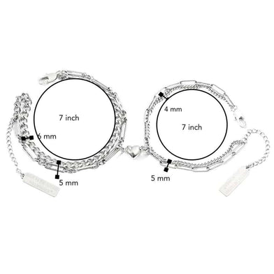 HEARTFUSE - Pure Stainless Steel with Lobster Clasp for Men and Couples Bracelet  (8inch)