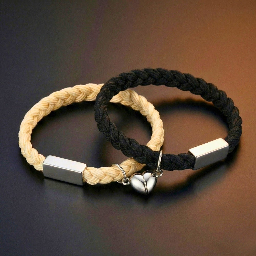 HEARTSTRING - Bracelet with Heart Charm for Men and Women Adjustable Couples Bracelet — Leather Bracelet for Men | THE MEN THING