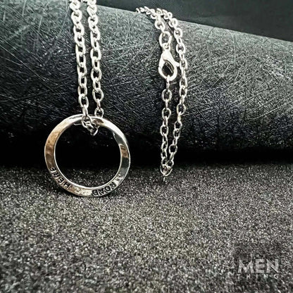 HELIX - Alloy Circle Pendant with  Stainless Steel 24inch Round Box Chain , Milan trending Style for Men & Boy - THE MEN THING
