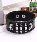 HELLBOUND WARRIOR BLACK BAND - Genuine Braided Leather Bracelet Set for Men & Boys (8 inch) - THE MEN THING