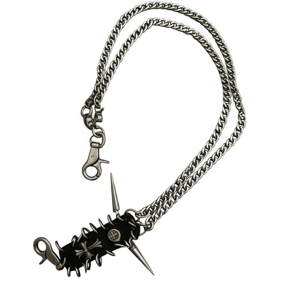 HELLSPIRE CHAIN - Pure Titanium Steel Wallet Biker Chain For Jeans with Lobster Clasps for Men & Boys - "27"inch - THE MEN THING