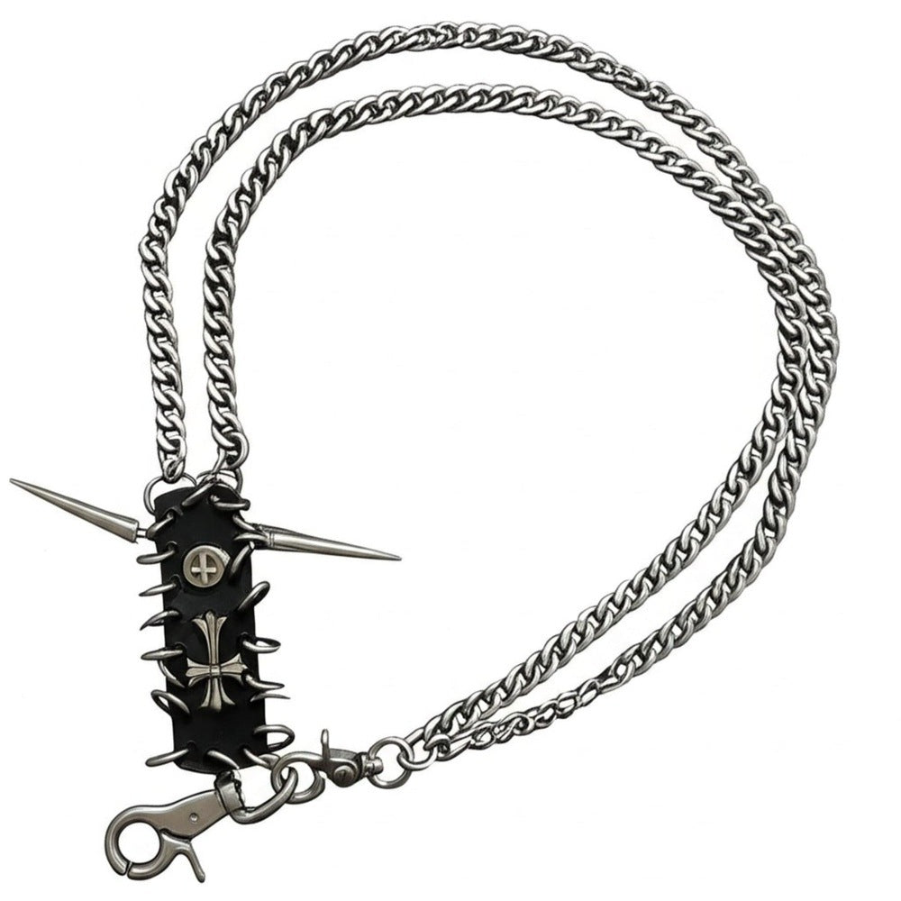 HELLSPIRE CHAIN - Pure Titanium Steel Wallet Biker Chain For Jeans with Lobster Clasps for Men & Boys - "27"inch - THE MEN THING