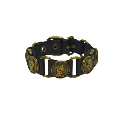 HERITAGE COIN - 20mm Genuine Leather Adjustable Bracelet for Men & Boys (9 inch) - THE MEN THING