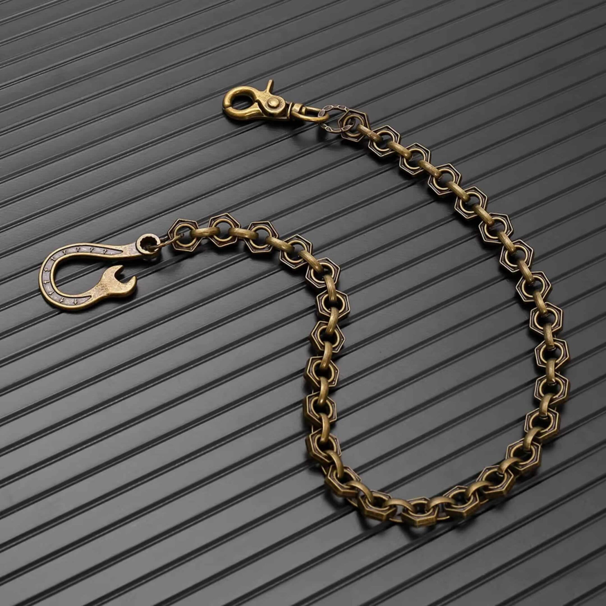 HEX FORGE - Antique Bronze 15mm Titanium Steel Skull Heavy Biker Chain for Jeans with Lobster Clasps for Men & Boys - 19 inch — Biker Fashion for Men | THE MEN THING