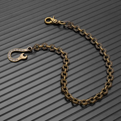 HEX FORGE - Antique Bronze 15mm Titanium Steel Skull Heavy Biker Chain for Jeans with Lobster Clasps for Men & Boys - 19 inch — Biker Fashion for Men | THE MEN THING
