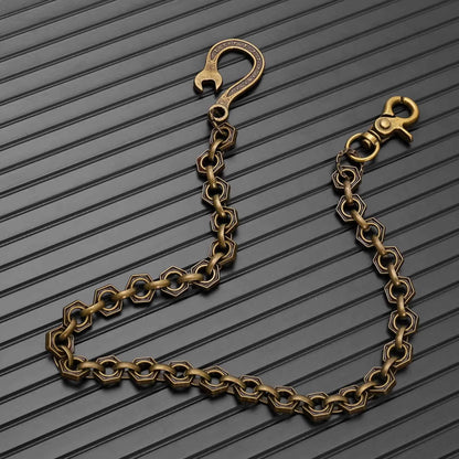 HEX FORGE - Antique Bronze 15mm Titanium Steel Skull Heavy Biker Chain for Jeans with Lobster Clasps for Men & Boys - 19 inch — Biker Fashion for Men | THE MEN THING
