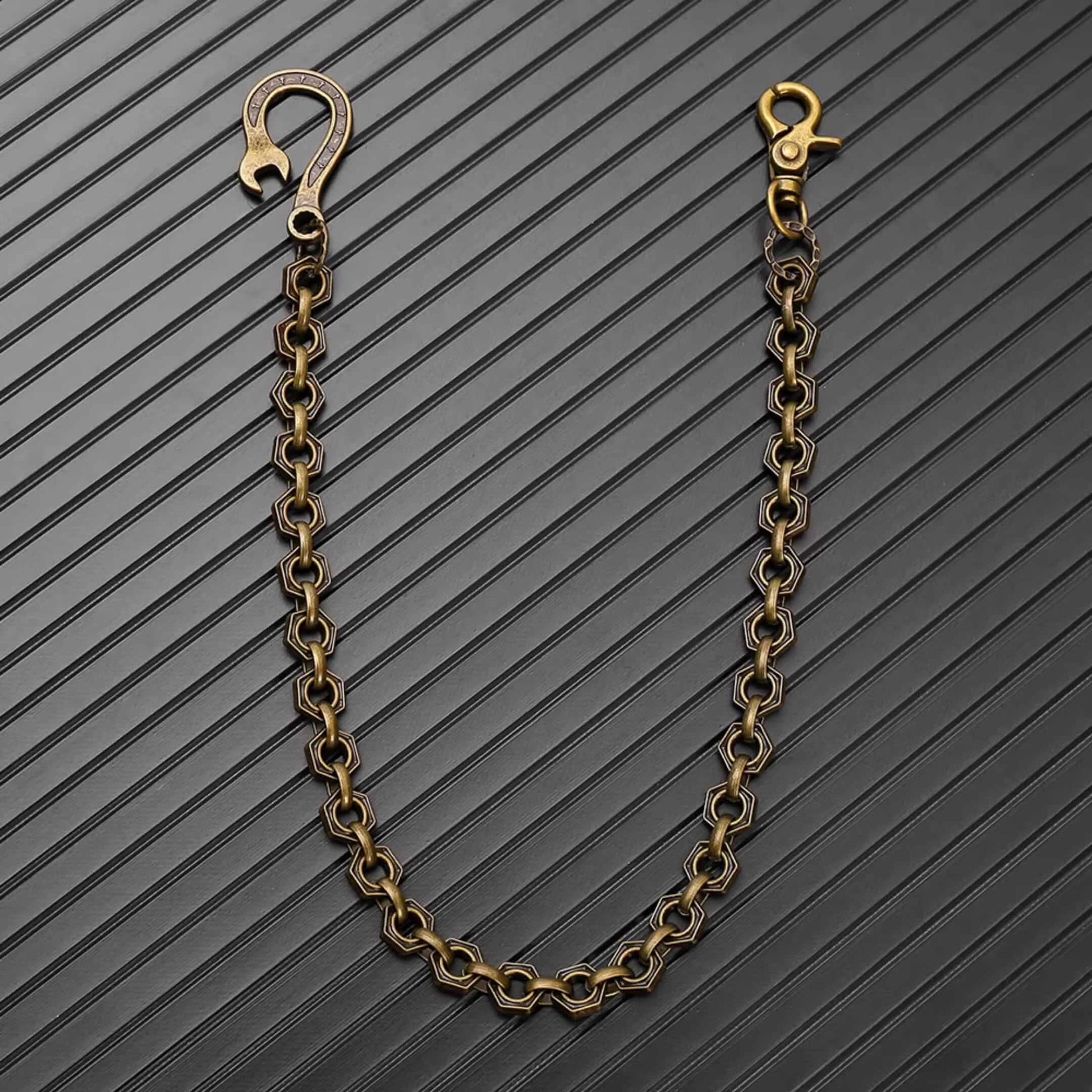 HEX FORGE - Antique Bronze 15mm Titanium Steel Skull Heavy Biker Chain for Jeans with Lobster Clasps for Men & Boys - 19 inch — Biker Fashion for Men | THE MEN THING