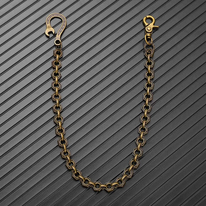 HEX FORGE - Antique Bronze 15mm Titanium Steel Skull Heavy Biker Chain for Jeans with Lobster Clasps for Men & Boys - 19 inch — Biker Fashion for Men | THE MEN THING