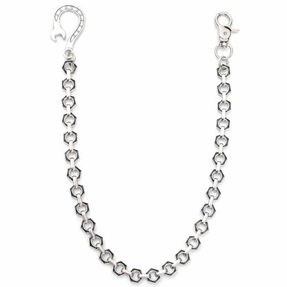 HEX FORGE - Antique Steel 15mm Titanium Steel Skull Heavy Biker Chain for Jeans with Lobster Clasps for Men & Boys - 19 inch - THE MEN THING