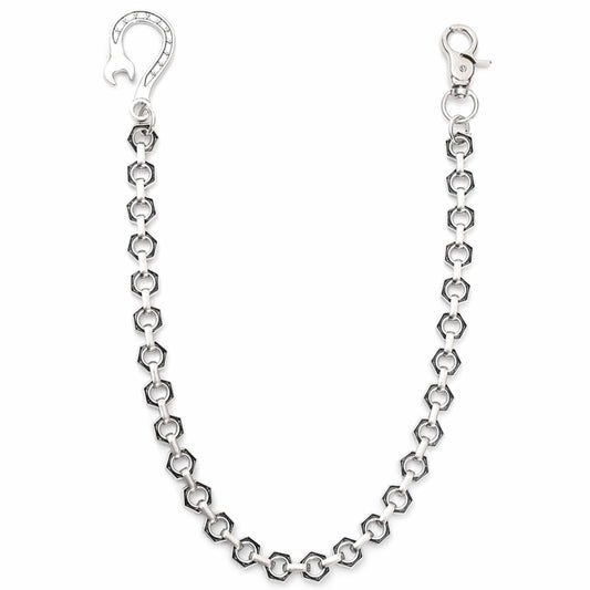 HEX FORGE - Antique Steel 15mm Titanium Steel Skull Heavy Biker Chain for Jeans with Lobster Clasps for Men & Boys - 19 inch - THE MEN THING