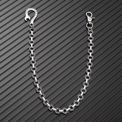 HEX FORGE - Antique Steel 15mm Titanium Steel Skull Heavy Biker Chain for Jeans with Lobster Clasps for Men & Boys - 19 inch - THE MEN THING