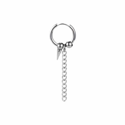 HEX SPIKE SILVER - Pure Titanium Steel Hoop Earrings for Men & Boys (2pcs) - THE MEN THING