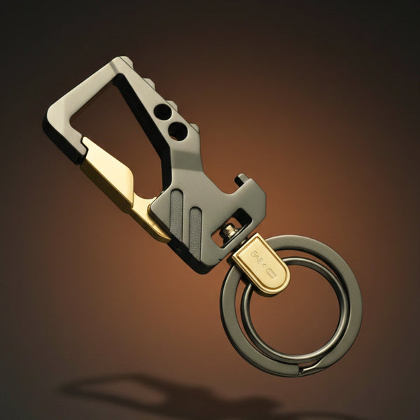 HEXAGRIP - GUNMETAL GREY - Stainless Steel Keychain for Men & Boy