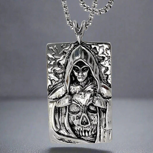 HIDDEN DEVIL - Alloy Pendant with Pure Stainless Steel  24inch Round Box Chain, American trending Style  for Men & Boy - THE MEN THING