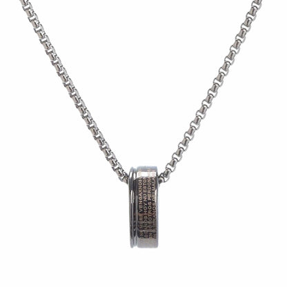 HOLY PRAYER CROSS RING - 10mm Pure Titanium Steel Pendant with 28inch Round Box 4mm Chain for Men & Boys - THE MEN THING