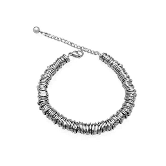 HOOPLET -  7mm Pure Stainless Steel Bracelet, European Style - 8 inch with Adjustable Lobster Claw Buckle for Men & Boys - THE MEN THING