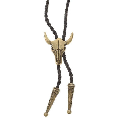 HORNET - Retro Alloy Pendant Bolo Tie | Adjustable Genuine Leather Cowboy Necktie Necklace for Men & Boys - THE MEN THING