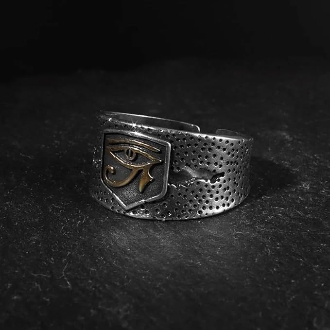 HORUS EYE OF GOD - Copper Adjustable Ring for Men and Boys - THE MEN THING