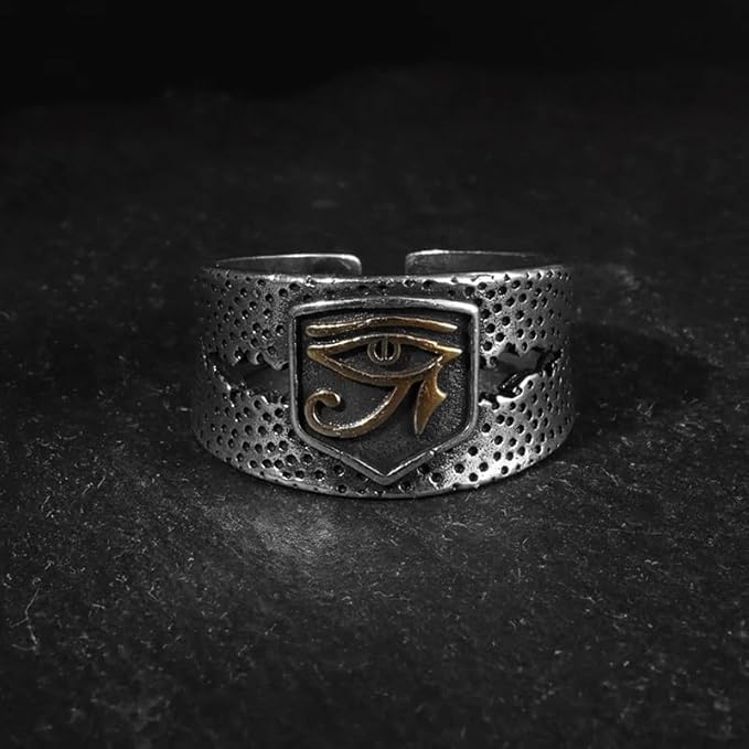 HORUS EYE OF GOD - Copper Adjustable Ring for Men and Boys - THE MEN THING