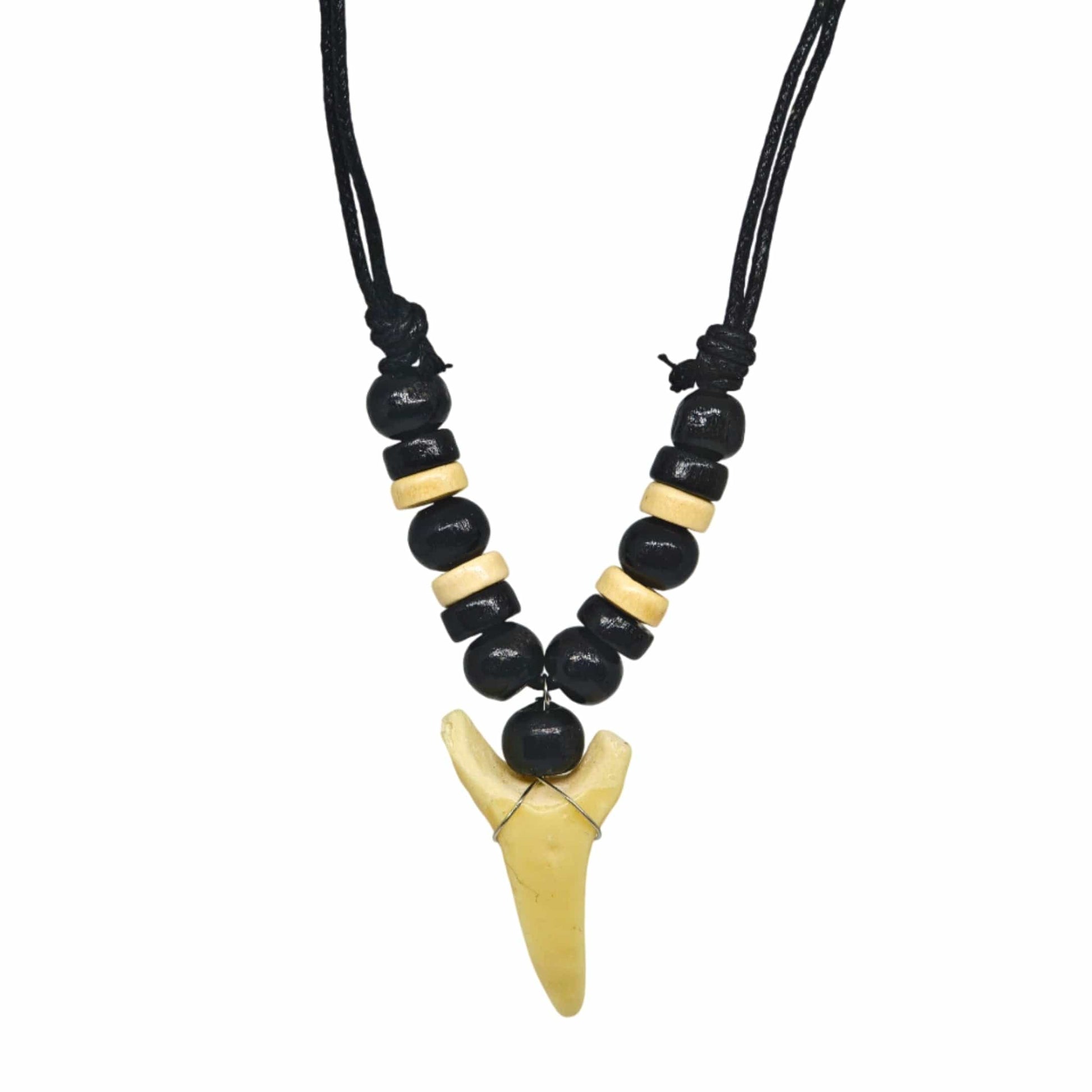 HUNTER TOOTH - 20mm Pendant with Adjustable Pure Leather Cord Necklace for Men & Boys — Leather Necklace for Men | THE MEN THING