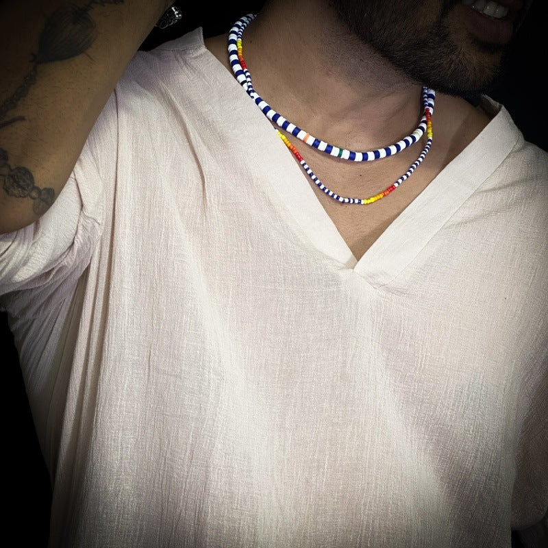 3 pieces Men's necklaces,Beaded necklaces for men,Pendants,men's bracel -  Afrikrea