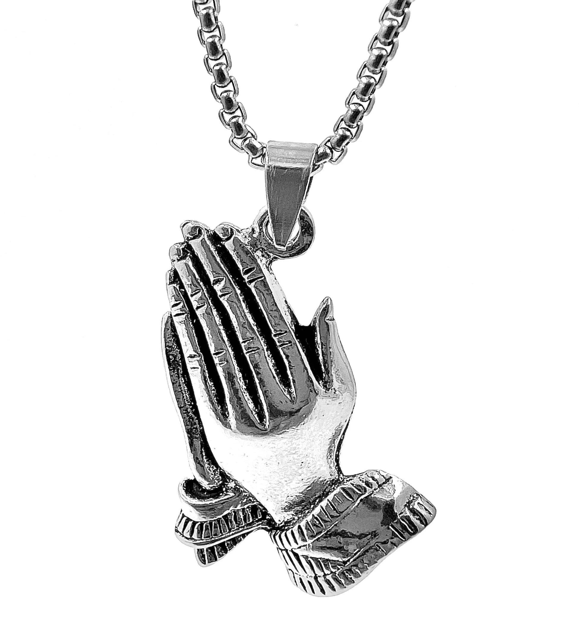 THE MEN THING Alloy Applaud Pendant with Pure Stainless Steel 24inch Chain for Men, Milan trending Style - Round Box Chain & Pendant for Men & Boy