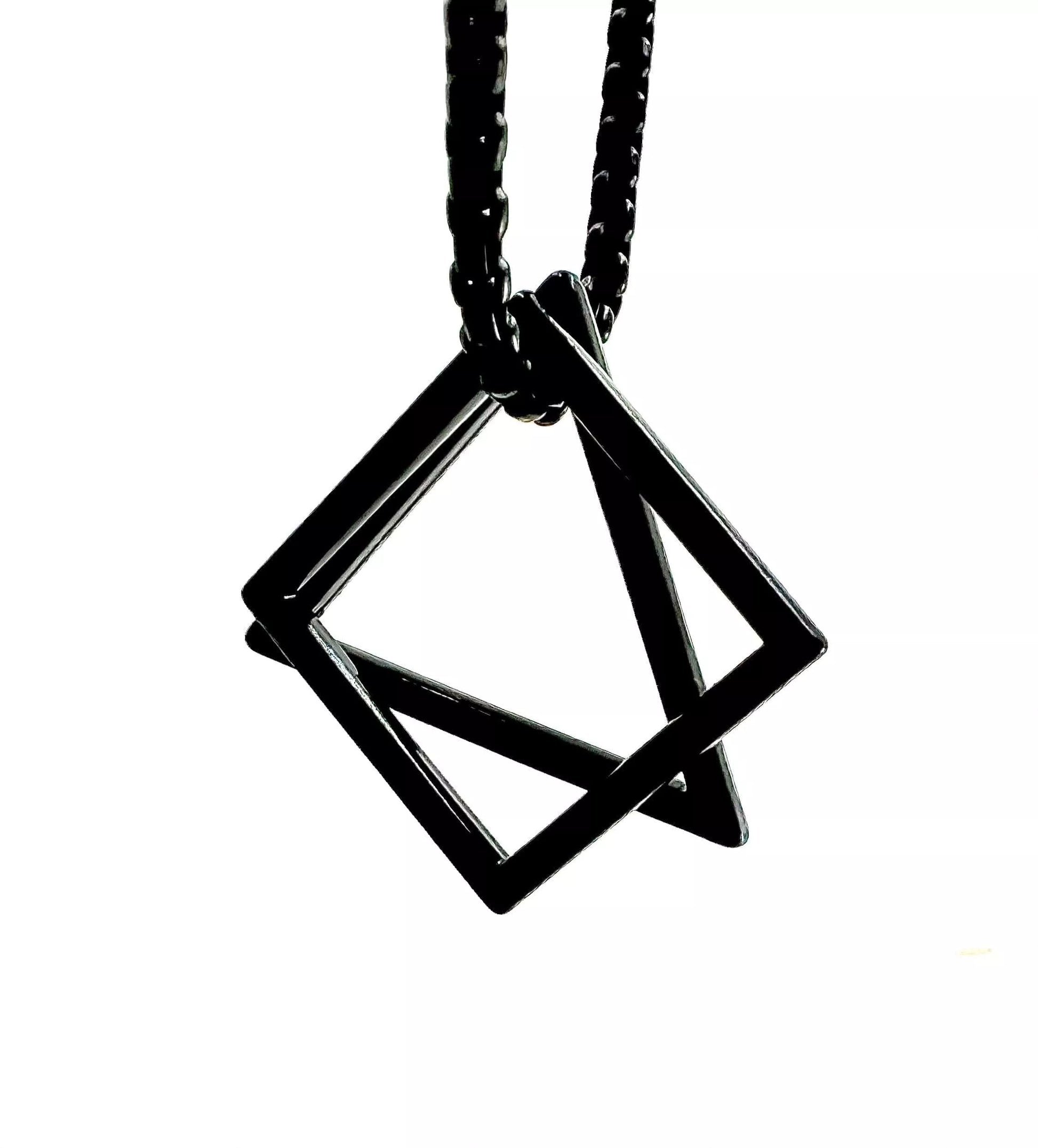 THE MEN THING Alloy Hip Hop Black Pendant with Pure Stainless Steel 24inch Chain for Men, Milan trending Style - Round Box Chain & Pendant for Men & Boy
