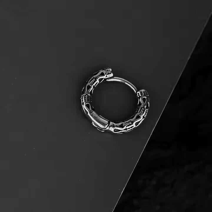 INFERNO COIL - 10mm Pure Titanium Steel Hoop Earrings for Men & Boys (2pcs) - THE MEN THING