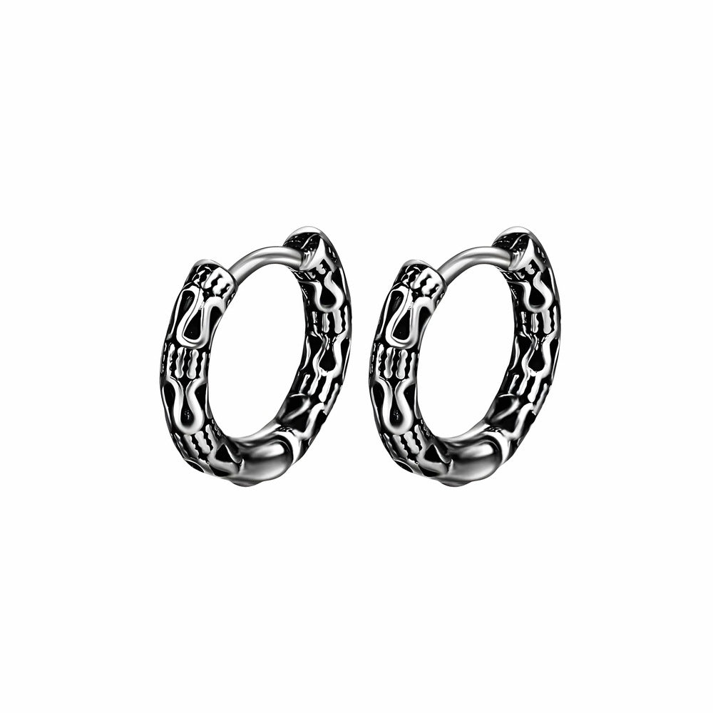 INFERNO COIL - 10mm Pure Titanium Steel Hoop Earrings for Men & Boys (2pcs) - THE MEN THING