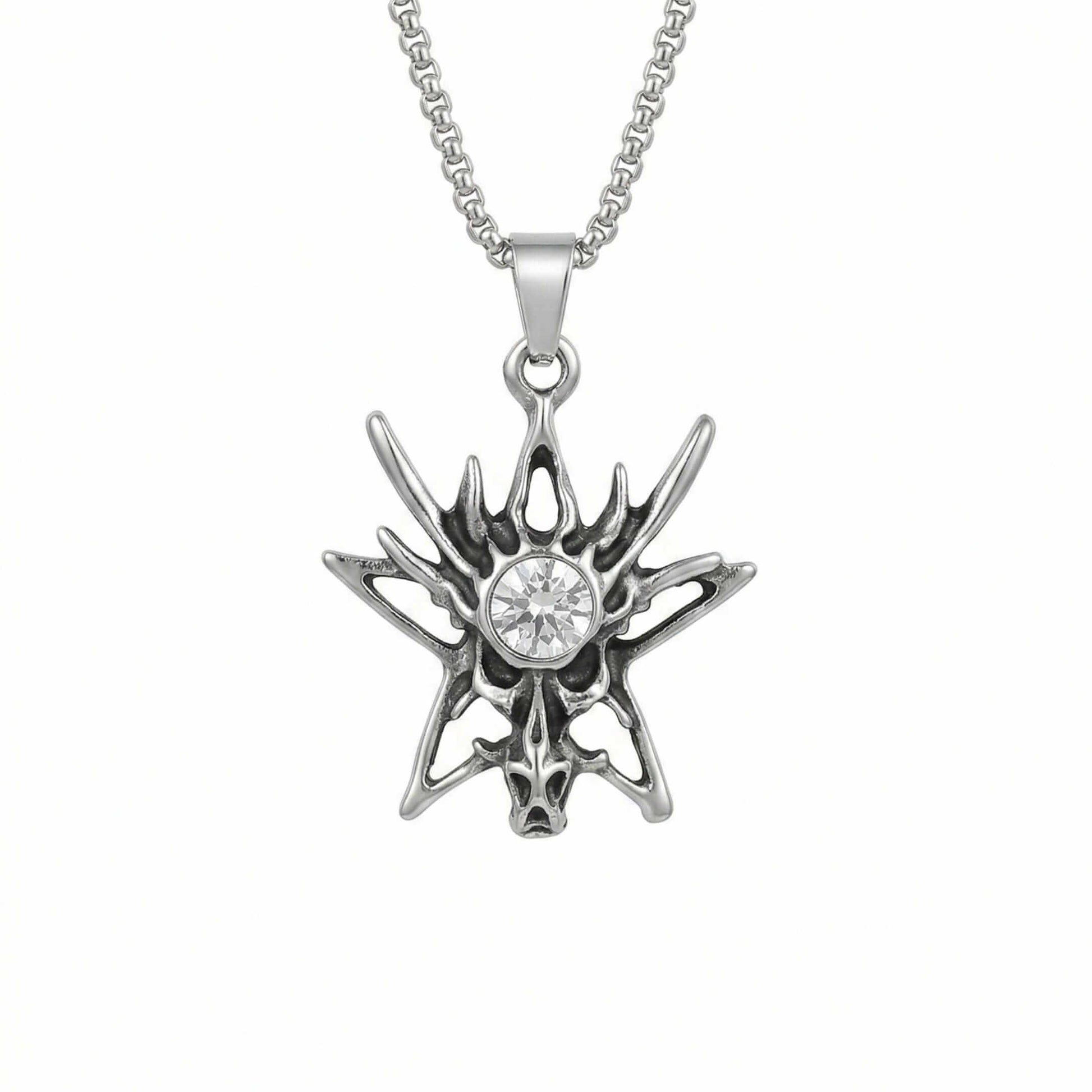 INFERNO STARBURST - 31mm Pure Titanium Steel Pendant with 23inch Round Box 2mm Chain for Men & Boys — SS Pendant/ Necklace for Men | THE MEN THING