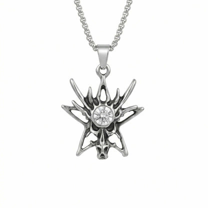 INFERNO STARBURST - 31mm Pure Titanium Steel Pendant with 23inch Round Box 2mm Chain for Men & Boys — SS Pendant/ Necklace for Men | THE MEN THING