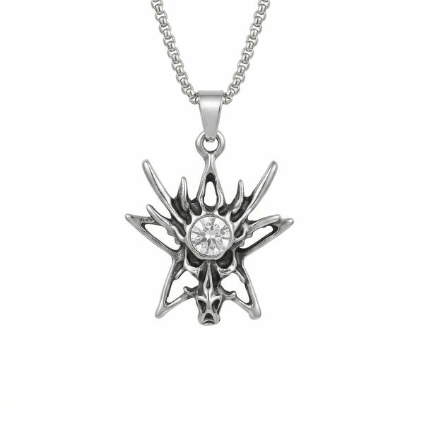 INFERNO STARBURST - 31mm Pure Titanium Steel Pendant with 23inch Round Box 2mm Chain for Men & Boys