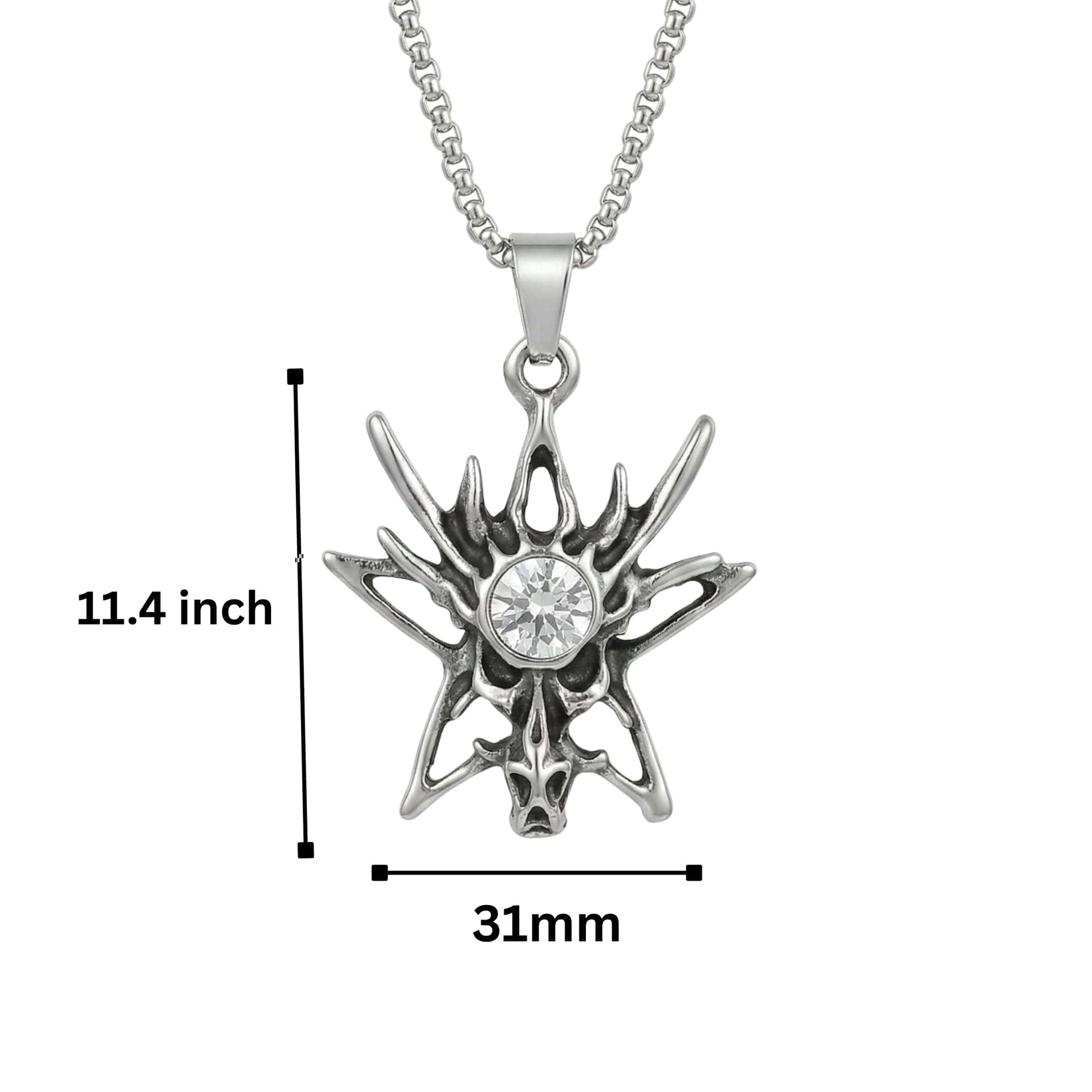 INFERNO STARBURST - 31mm Pure Titanium Steel Pendant with 23inch Round Box 2mm Chain for Men & Boys — SS Pendant/ Necklace for Men | THE MEN THING