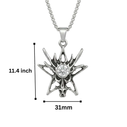 INFERNO STARBURST - 31mm Pure Titanium Steel Pendant with 23inch Round Box 2mm Chain for Men & Boys — SS Pendant/ Necklace for Men | THE MEN THING