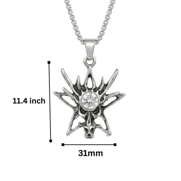 INFERNO STARBURST - 31mm Pure Titanium Steel Pendant with 23inch Round Box 2mm Chain for Men & Boys