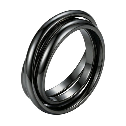 INFINITY LOOP - Black - Pure Stainless Steel Men’s Black-Plated Ring (Size : 25) - THE MEN THING