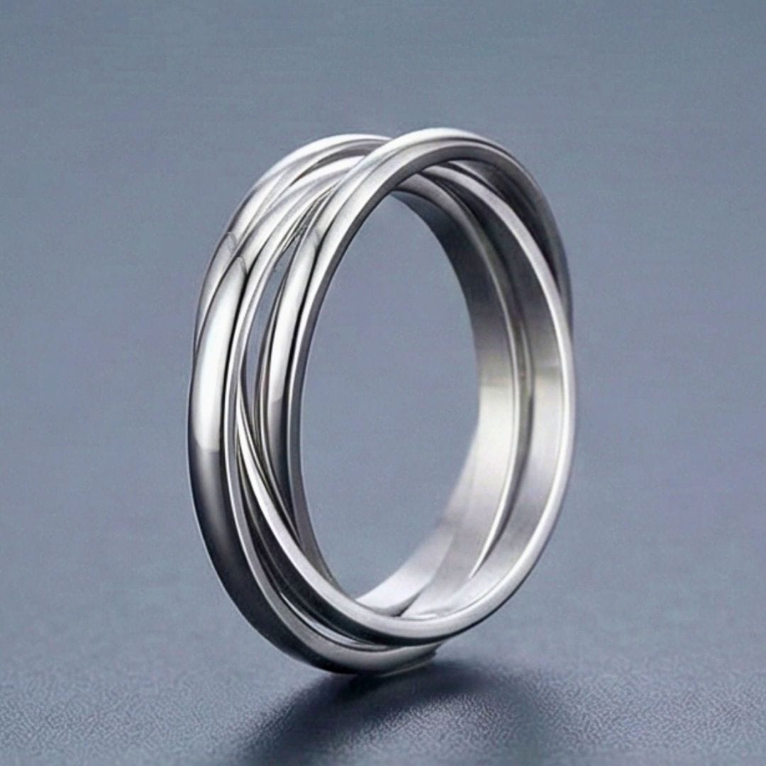 INFINITY LOOP - Steel - Pure Stainless Steel Men’s Steel-Plated Ring (Size : 26) - THE MEN THING