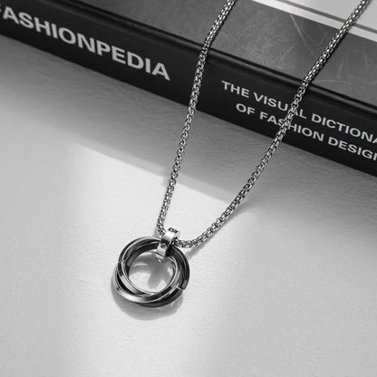 INFINITY TRIPLE RING - 24mm Titanium Steel Pendant with 23inch 4mm Twisted Chain for Men & Boys - THE MEN THING