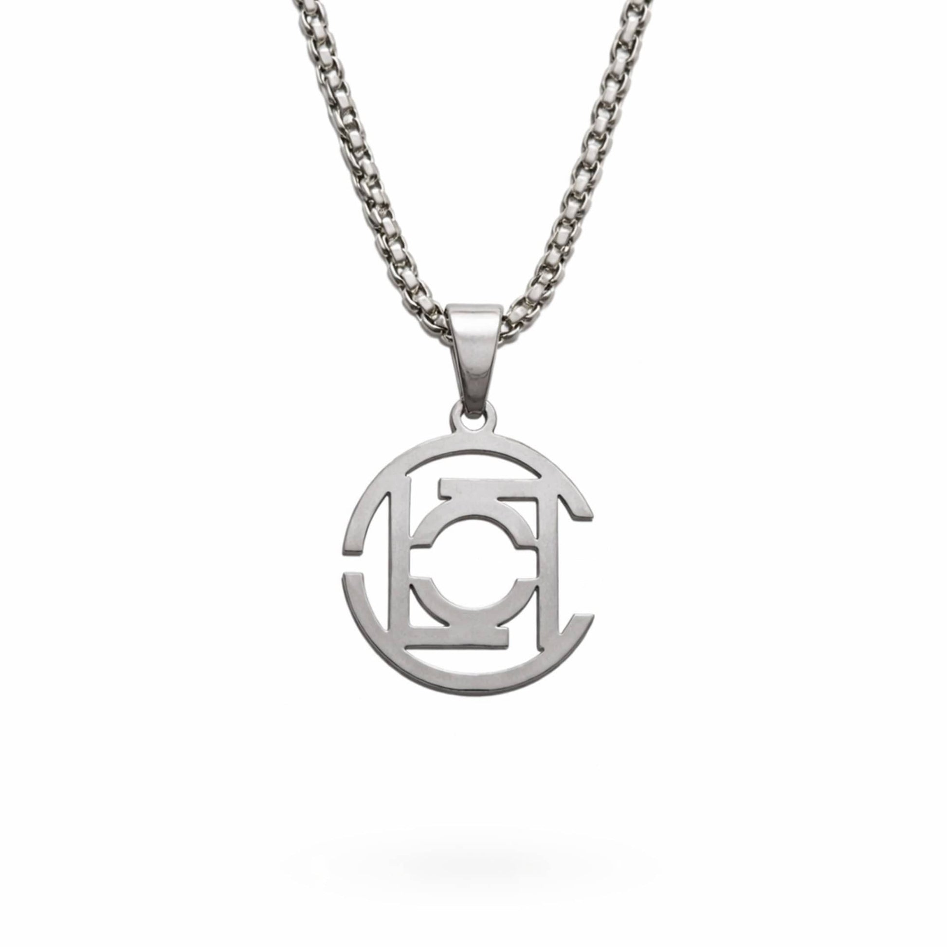 INTERLOCK EMBLEM - 20mm Pure Titanium Steel Pendant with 28inch Twisted 4mm Chain for Men & Boys — SS Pendant/ Necklace for Men | THE MEN THING